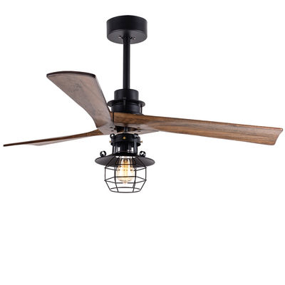 Điều khiển từ xa 52 Inch DC Motor trang trí 3 lưỡi dao bằng gỗ với ánh sáng