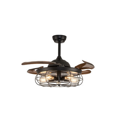 Phòng ngủ thoải mái E27 52 Inch chất lượng cao ẩm ẩm quạt trần DC động cơ với ánh sáng