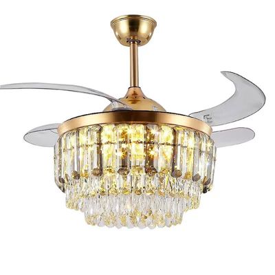 52 &quot;Retractable đèn lồng gấp quạt trần với vàng sáng