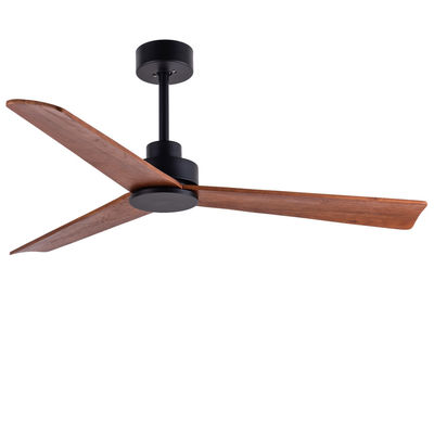 3 Blades gỗ 52 Inch Quạt màu nâu Quạt trần gỗ Không có ánh sáng