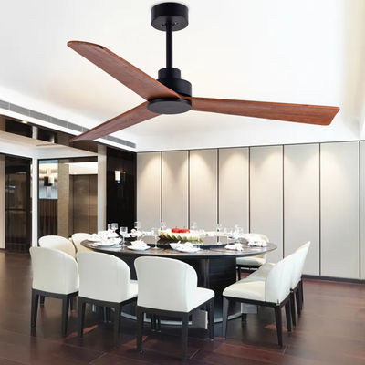3 Blades gỗ 52 Inch Quạt màu nâu Quạt trần gỗ Không có ánh sáng
