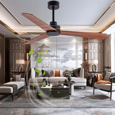 3 Blades gỗ 52 Inch Quạt màu nâu Quạt trần gỗ Không có ánh sáng