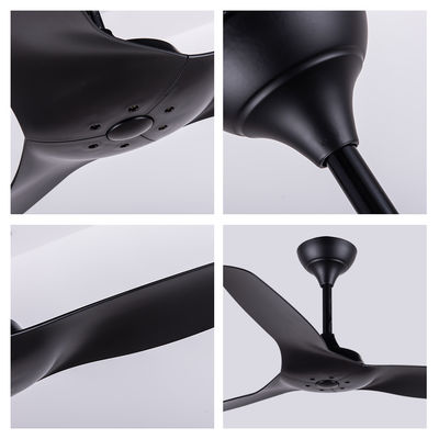 ABS Blade Fan trần nhà Mỹ Phòng khách Đen Fan trần 52 inch