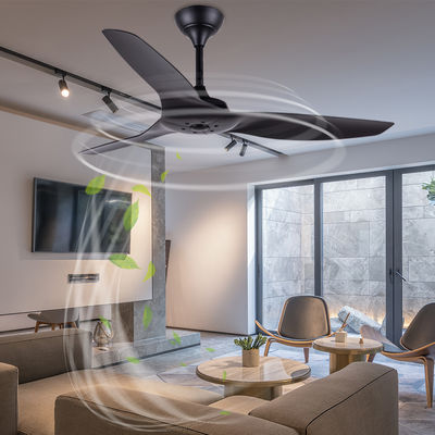ABS Blade Fan trần nhà Mỹ Phòng khách Đen Fan trần 52 inch