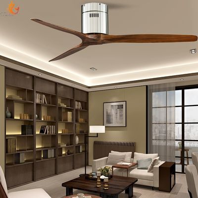 Máy quạt trần động cơ DC 52 inch hiện đại với điều khiển từ xa cho phòng ngủ