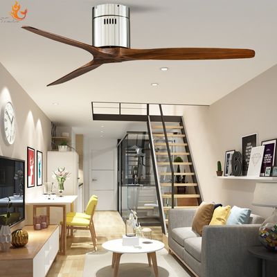 Máy quạt trần động cơ DC 52 inch hiện đại với điều khiển từ xa cho phòng ngủ