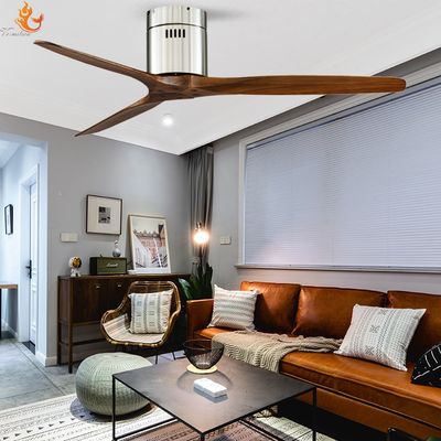 Máy quạt trần động cơ DC 52 inch hiện đại với điều khiển từ xa cho phòng ngủ