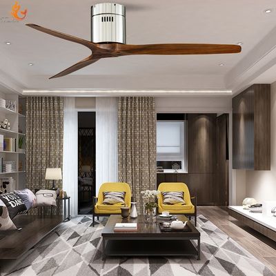 Máy quạt trần động cơ DC 52 inch hiện đại với điều khiển từ xa cho phòng ngủ