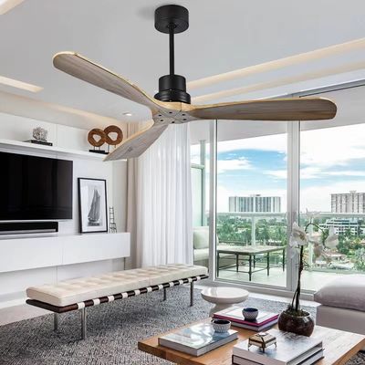 ECO 52 Ventilator trần gỗ rắn Ventilator trần gỗ tự nhiên với ánh sáng