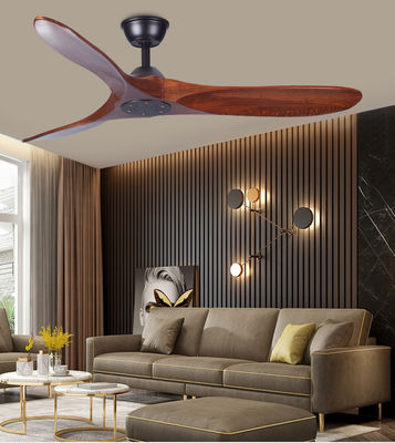 Brown ECO Solid Wood Ceiling Fan 52in 3 Blade Wood Fan