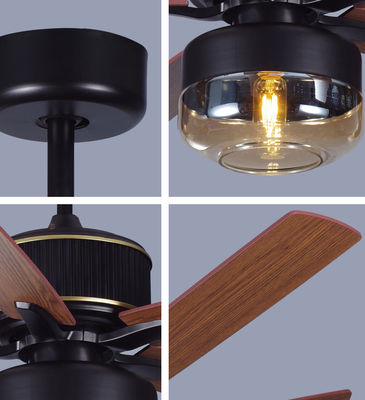 Blades gỗ dán 52 Inch Fan trần Mỹ cho phòng ngủ với ánh sáng