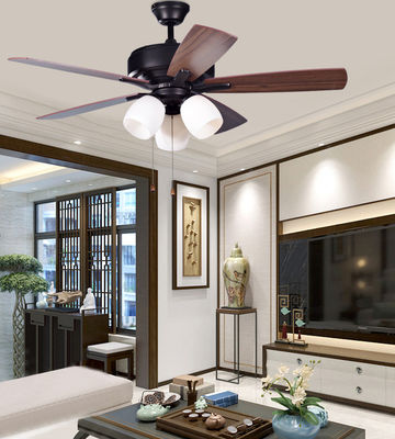 Cổ điển Ventilator trần bằng đồng cổ với động cơ AC dây chuyền kéo nhẹ
