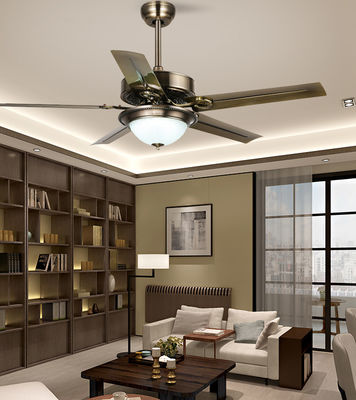 Phong máy trần hiện đại theo phong cách châu Âu với đèn LED Villa AC DC 5 lưỡi sắt