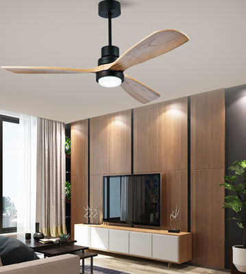 Phòng ngủ Solid Wood Ceiling Fan With Light 52in Modern Wood Ceiling Fan
