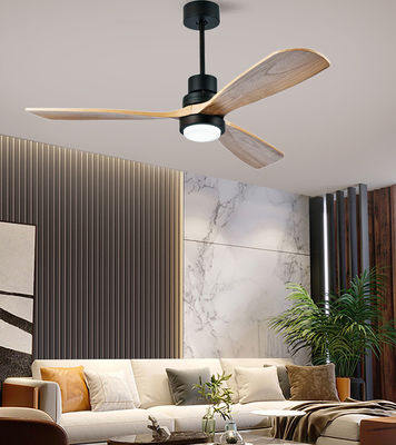 Phòng ngủ Solid Wood Ceiling Fan With Light 52in Modern Wood Ceiling Fan