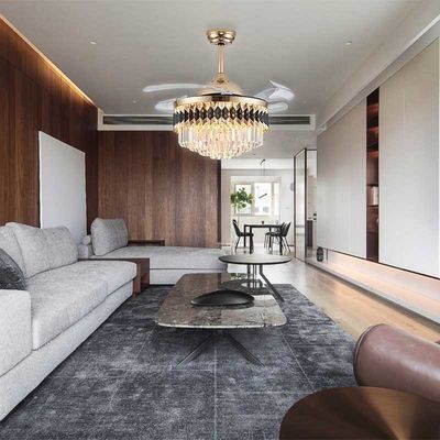 52 DC ấp quạt trần với đèn chùm ánh sáng với quạt ẩn