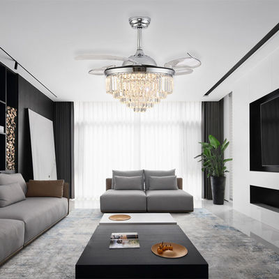 Quạt trượt trần trong nhà bằng bạc với đèn cho phòng ngủ