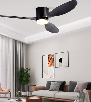 Phòng ngủ treo quạt trần với ánh sáng màu đen ba cánh quạt trần