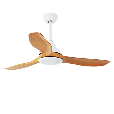 52in Phòng khách quạt LED hiện đại Ống quạt trần ABS Blades màu nâu