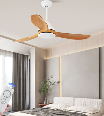 52in Phòng khách quạt LED hiện đại Ống quạt trần ABS Blades màu nâu