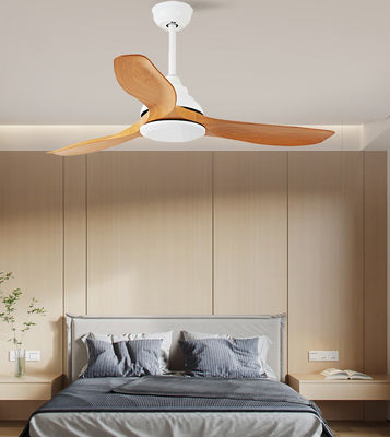 52in Phòng khách quạt LED hiện đại Ống quạt trần ABS Blades màu nâu