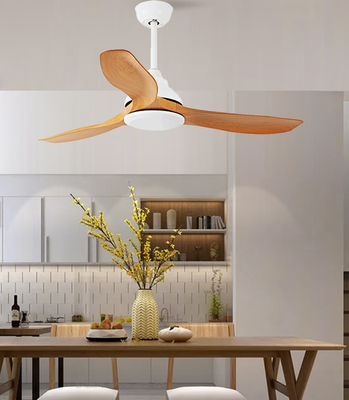52in Phòng khách quạt LED hiện đại Ống quạt trần ABS Blades màu nâu