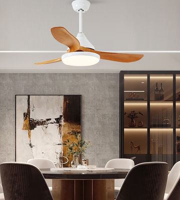 Màu trắng nâu 3 lưỡi 52 inch quạt trần với ánh sáng và điều khiển từ xa