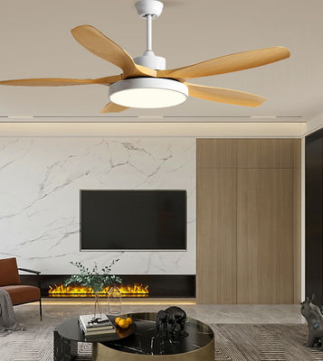Màu nâu 5 ABS Blades DC Quạt trần Quạt trần hiện đại với đèn và điều khiển từ xa