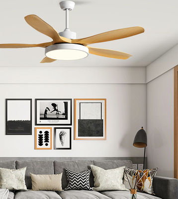 Màu nâu 5 ABS Blades DC Quạt trần Quạt trần hiện đại với đèn và điều khiển từ xa