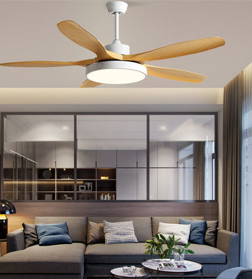 Màu nâu 5 ABS Blades DC Quạt trần Quạt trần hiện đại với đèn và điều khiển từ xa