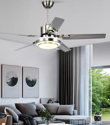 Bạc 52in DC Motor Ống quạt trần với đèn / 5 lưỡi ABS