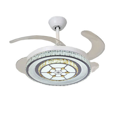 Đen 42in Bladeless Folding Ceiling Fan Với Động cơ DC Đèn