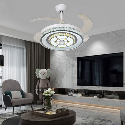 Đen 42in Bladeless Folding Ceiling Fan Với Động cơ DC Đèn