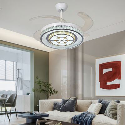 Đen 42in Bladeless Folding Ceiling Fan Với Động cơ DC Đèn