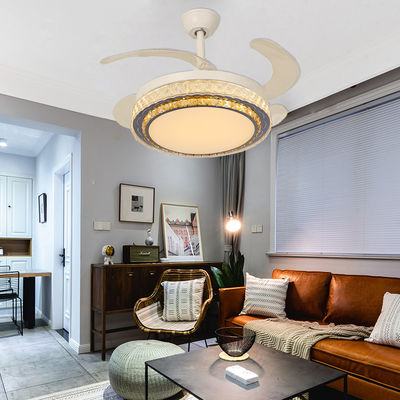 DC Smart Low Profile Ceiling Fan Cửa sổ kéo ra Blade Ceiling Fan với ánh sáng